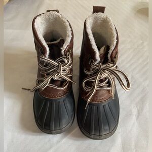 London Fog Brown and Black Kids Boots